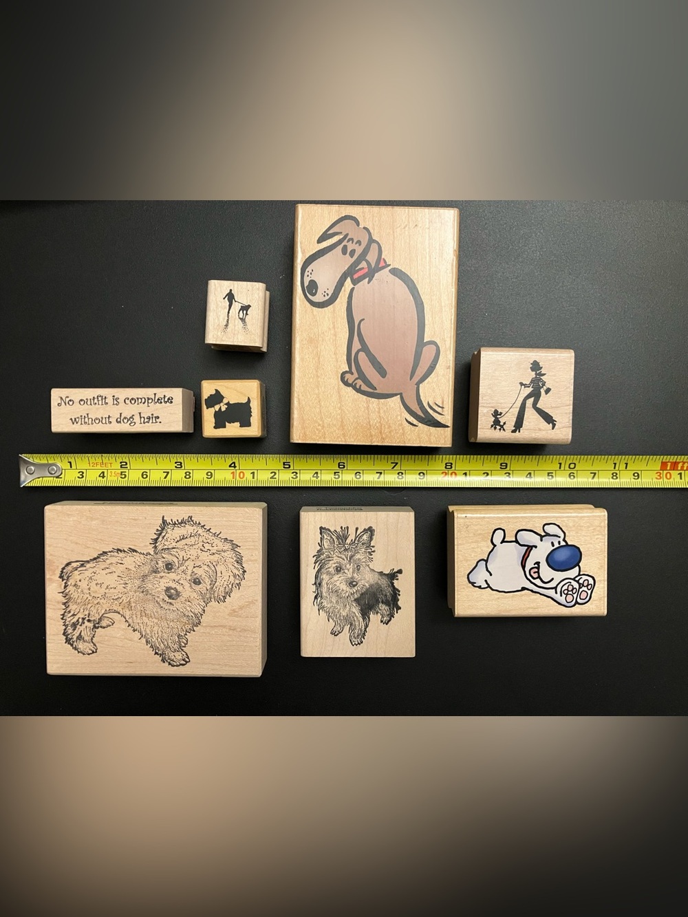 Wooden Dog Stamp Set - Natural Brown